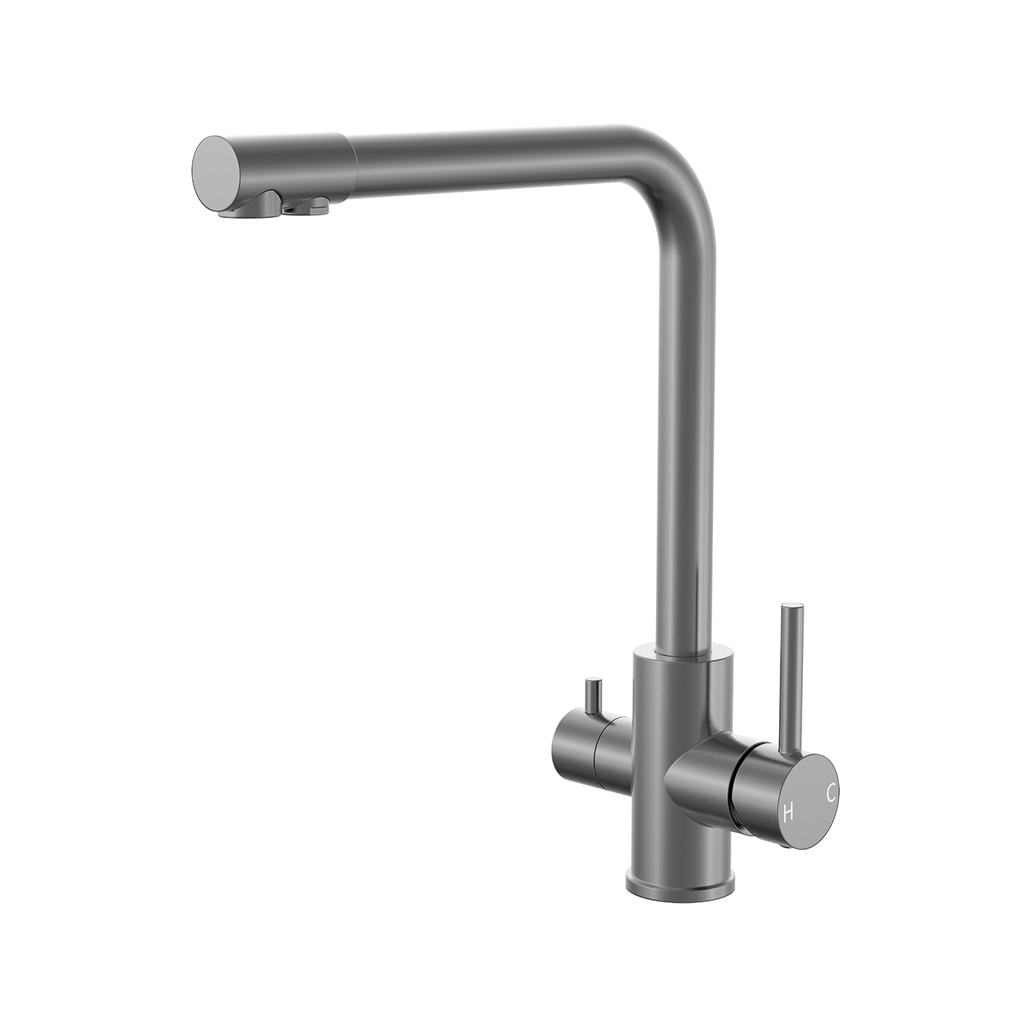 3 Way Sink Mixer - Gunmetal Grey Square