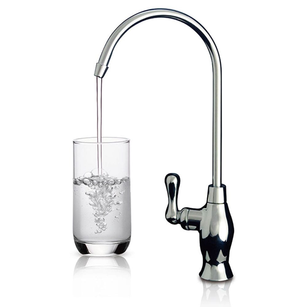 Bat handle water filter tap with glass