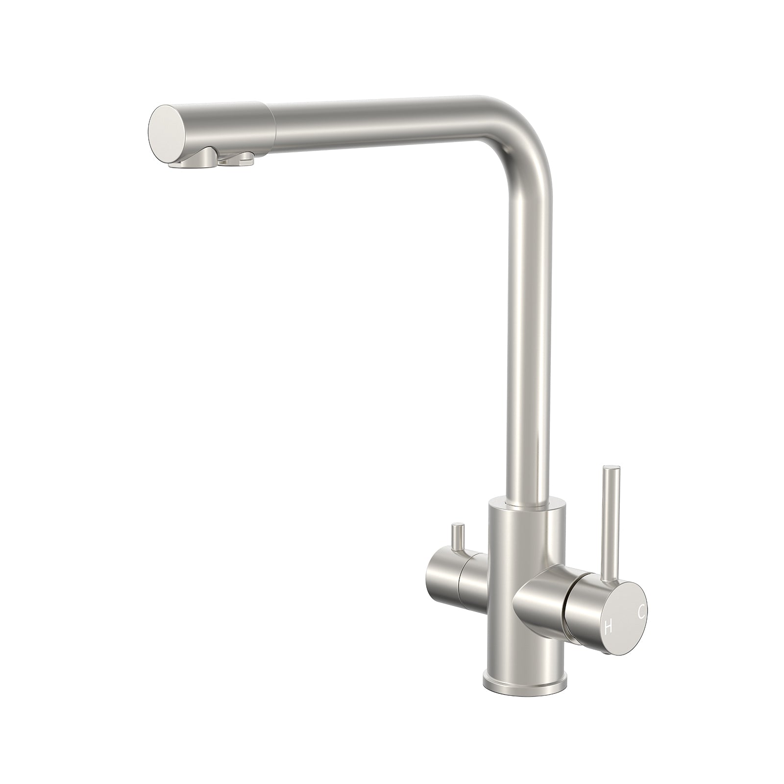 3 Way Sink Mixer - Brushed Nickel Square