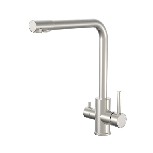 3 Way Sink Mixer - Brushed Nickel Square