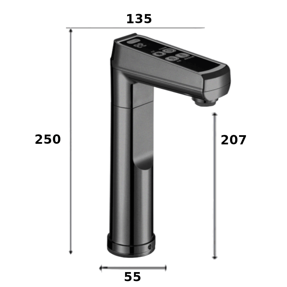 Boiling 4L & Chilled 1.2L Instant Filtered Water - Touchpad Tap | Chrome, Matte Black or Gunmetal Grey