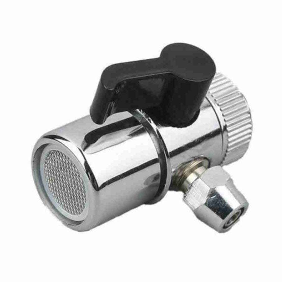Diverter Valve 1-4" with black handle for bench top water filter system.