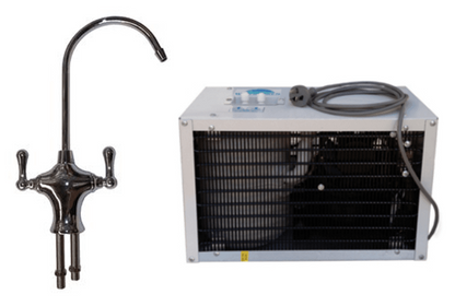 Chrome Bat II dual filter tap with Waterworks IC8 chiller for chilled and ambient filtered drinking water