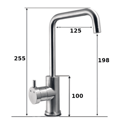 Everboil and Ambient Instant Filtered Water - Brushed Stainless-Steel Curved Square Tap