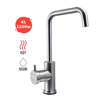 Everboil and Ambient Instant Filtered Water - Brushed Stainless-Steel Curved Square Tap