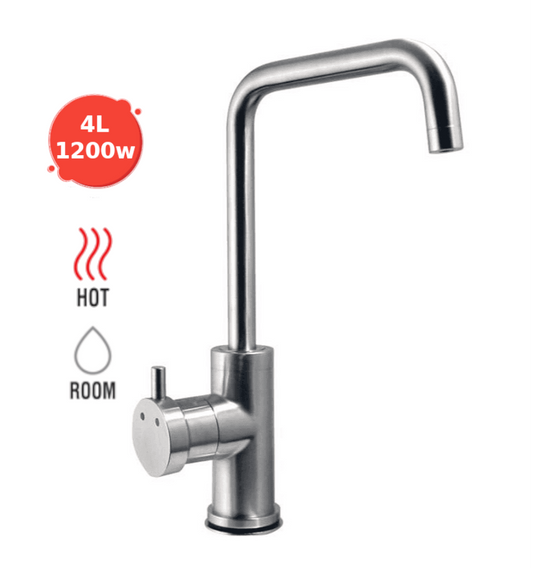 Boiling and Ambient Instant Filtered Water - Brushed Stainless-Steel Curved Square Tap