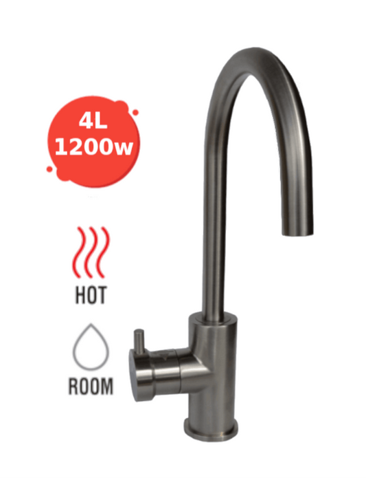 Boiling and Ambient Instant Filtered Water - Brushed Stainless Steel Gooseneck Tap