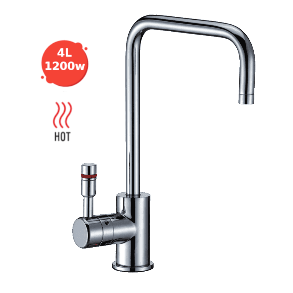 Everboil Instant Filtered Water - Chrome Curved Square Tap