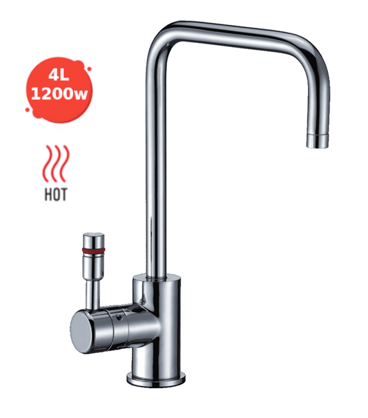 Chrome curved square tap for boiling ater