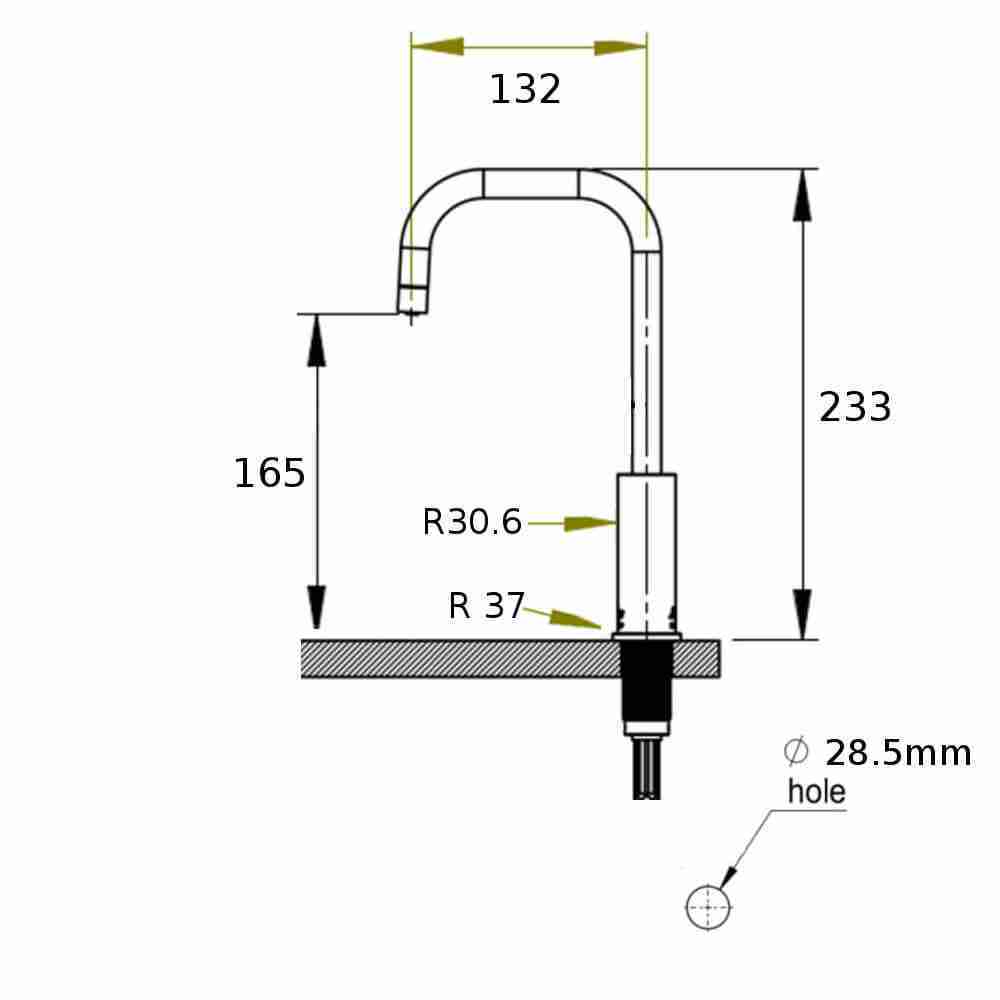 Everboil Instant Filtered Water - Chrome Curved Square Tap