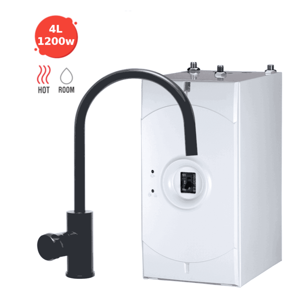 Everboil Matt Black Gooseneck Tap and Boiler