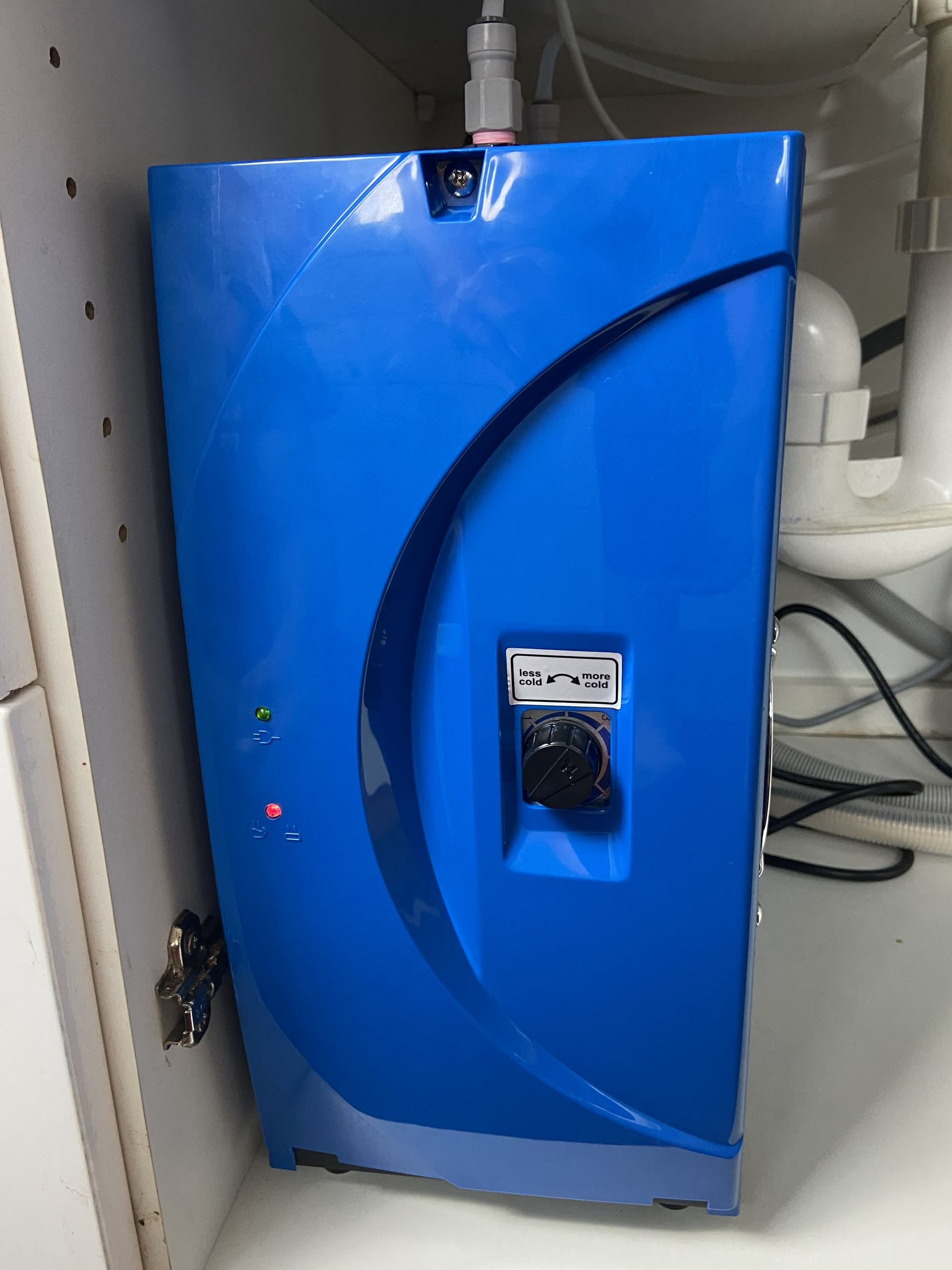 1.2 litre Everchill under sink chiller powered on