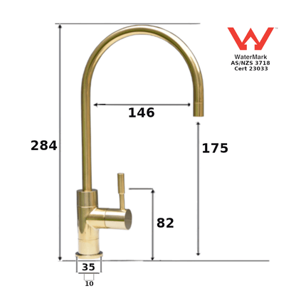 Filter Tap - Brushed Gold - Gooseneck