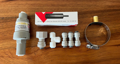 Parts included with the Waterworks IC8 under sink chiller