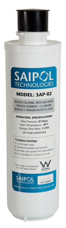 Saipol SAP-02 compatible Zip water filter cartridge replacement